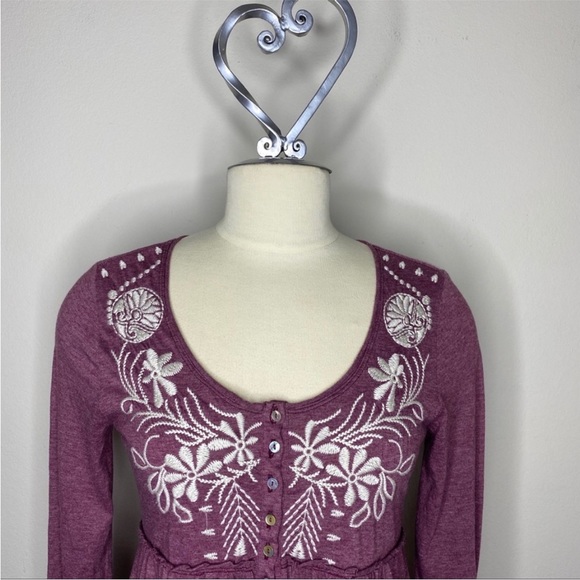 Johnny Was Purple Floral Embroidered Dress - Picture 5 of 16